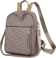 [HUAZHIMAO] Small Backpack Purse Women 2 in 1 Mini Nylon Backpacks Waterproof Stylish Daypack Fashion Rucksack Shoulder Handbags Bags for Travel Work Shopping with Removable Shoulder Strap