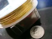 Gold plated copper round wire 18ga wire wrapped jewelry bead wire 8.2 feet PW008