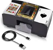 Automatic Card Shuffler, Electronic Casino Poker Card Shuffling Machine, USB Battery Operated Plastic Cards Mixer, 2 Decks Playing Cards Shuffler for Home & Party