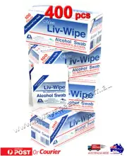 400 Pads Alcohol Swabs Skin Cleansing Mini LIV-WIPE 70% Isopropyl