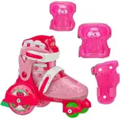 Roller Derby Fun Roll Roller Skates with Protective Gear, Adjustable Sizing, ...