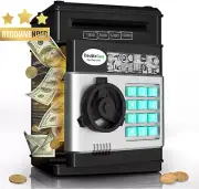 Electronic Piggy Bank Kids ATM Password Coin Can Auto Scroll Cash Safe Box