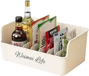 Condiment Storage Containers - Kitchen Bottle Storage Box, Condiment Container Extractable Dividers | Condiment Storage Containers with 7 Compartments Condiment Rack, Simple Style Kitchen Organizer
