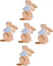 ULDIGI 5Pcs Adorable Bunny Embroidered Iron Patches for DIY Clothing Repair and Decoration for Hats Bags and Backpacks Durable and Unique Design