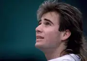 Andre Agassi of the USA in action during the French Open Tennis C - Old Photo