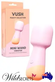 NEW Vush Peachy 4.3 inch Mini Wand Vibrator, Massager, Sex Toy, Wild Secrets