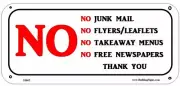 No Junk Mail sign (Aluminum Sign)-REF24-1027