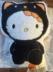 Hello Kitty In Halloween Black Cat Costume Plushie Pillow NWT 20"