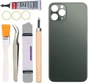 Yuntunele Back Covers Glass Replacement Compatible with iPhone 11 Pro Max 6.5 inches All Carriers with Professional Tool Set (Green)