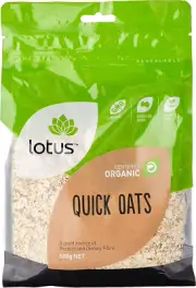 Lotus Organic Quick Oats 500 G, 500 G