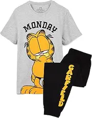 [Garfield] Mens Pyjamas Adults Lazy Monday Cat Movie T-Shirt Trousers Pjs