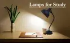 Black Leather Finish Adjustable Head Study Lamps for Book Reading