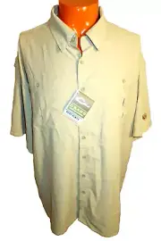B9 NWT DRAKE Fishing Flyweight Vented Back Men's Size XL SS Shirt Khaki brand