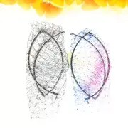 2 Pcs 40cm Folding Landing Net Head Colorful Fishing Net Stainless Steel Ring