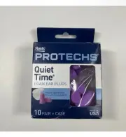 Flents Ear Plugs Quiet Time Smooth Tapered Foam Soft Comfortable 10 Pair + Case