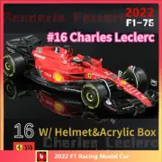 Bburago 1:43 2022 Ferrari F1-75 #16 Charles Leclerc Diecast Model Car W/ Helmet