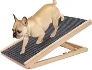 Foldable Pet Stairs Dog Steps for High Bed Dog Ramp Cat Stairs Height-Adjustable Solid Wood Anti-Skid (L)