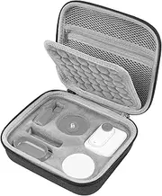 Geekria Carrying Case Compatible with Insta360 GO 3, GO 3S, Action Camera Protective Case, Hard Shell Travel Storage Bag with Slots for Insta 360 GO3 Accessories (Dark Grey)