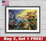 He-Man MOTU Battle Poster 18" x 24" Print Masters of the Universe Skeletor Art