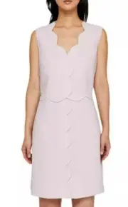 NWT- Ted Baker- RUBEYED- Scalloped Edge Shift Dress- Dsky Pink- Sze2=US4/6- $279