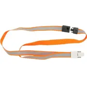 Rexel Lanyard Flat Style Alligator Clip Reflective High Visibility Orange Pack 5