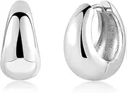 [Huacan] Women's 925 Silver Chunky Hoop Earrings 18K Gold-Plated Cartilage Stud Earrings for Women and Girls