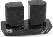 Radicaln Marble Salt and Pepper Shakers Set 2.5" Inches Black Handmade Refillable Spice Shakers, Modern Salt and Pepper Grinder Set of 2 With Tray, Pepper Grinder and Salt Shaker Set
