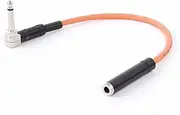 ROBAUN 1PC 90 Degree 1/4inch TS Male to Straight 6.5 Stereo Female Audio Cable 90 Degree Bend 6.35 Audio Extension Cable Cord(Orange,2m)