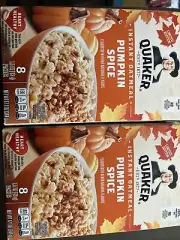 2 Boxes Quaker Oats Pumpkin Spice Instant Oatmeal Limited Edition Seasonal Fall