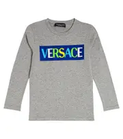 [Versace Kids] Versace Kids Logo cotton jersey T-shirt Y 14 grey