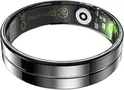 2025 New Ultra-Thin Smart Ring, 24/7 Automatically Tracks Heart Rate, Blood Oxygen, Sleep, Body Temperature, Health Tracker for Men and Women, No Subscription Fee, Android & iOS (Black Size 11)