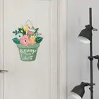 Springtime Sign for Front Door Rustic Unique Wood for Party Backyard Friends