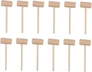 FUNNETOYU 15Pcs Mini Wooden Hammer Lightweight Crab Lobster Mallets for Seafood Cake Durable Easy to Clean Wooden Hammers Polished Surface for Safe Use