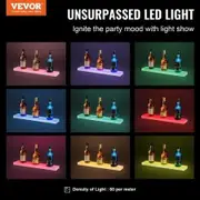 Wall Mounted LED Lighted Liquor Bottle Display Home Bar Shelf 600mm 1-Step