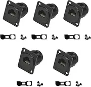 5Pcs RJ45 Panel Mount Adapter - 8P8C Female-to-Female Connector, Compatible with CAT6A/CAT6/CAT5E/CAT5, XLR/D-Panel Mountable, Network Port Extender for LAN