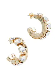 Rosantica Circe Crystal-embellished Hoop Earrings - Gold ONE SIZE