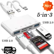 1pc New Memory Card Reader 5 in 1 USB OTG Adapter SD Card Reader For iPhone/iPad