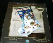 New Dimensions Gold Stocking Cross Stitch Kit Snowman & Animals Birds -P !