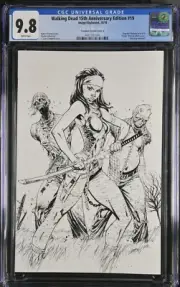 The Walking Dead 19 CGC 9.8 Campbell B&W Virgin 1st Michone