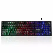 Ergonomic Design Mechanical Gaming Keyboard W/Rainbow LED