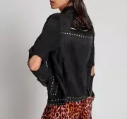 New with tags. Black Studded Rock n Rolla Denim Jacket by OneTeaspoon RRP $219