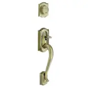 Schlage F58 CAM 609 Camelot Exterior Handleset with Deadbolt, Antique Brass...