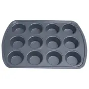 12 Holes Non-Stick Round Cupcake Mold Pan Muffin Tray Easy to Clean Q5Q96730