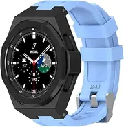 [SUPENG] Case + Band Compatible with Samsung Galaxy Watch 4 Classic 46mm Rugged Protective Cover with Screen Protector Compatible with Samsung Watch 4 Classic 46 (Color : Color 8, Size : Watch4 Classic 46mm