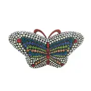 Nevenka Butterfly Clutch Women Crystal Evening Bags Wedding Party Rhinestone Handbags-5