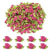 500 Pcs Mini Ribbon Roses Flowers Bows for Crafts, 15mm/0.6" Dia, Dark Purple