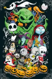 The Nightmare Before Christmas Oogie Boogie Sally Jack Movie Poster Print Mondo