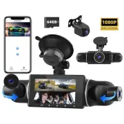 [4 * 1080P] Dash Cam for Cars Front/Inside/Rear View Camera 3 inch Screen 4-V...