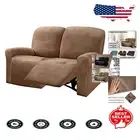 Non-Slip Soft Velvet Reclining Love Seat Slipcover, Machine Washable 6-Piece