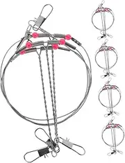 Milisten 5pcs Fishing Leaders: Saltwater Tackle Rig with Swivels Snap High Strength Fishing Wire Gear Equipment for Bait Or Hooks Silver